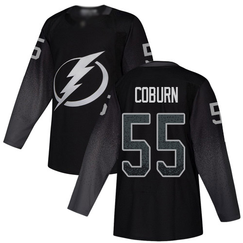 Adidas Tampa Bay Lightning Men #55 Braydon Coburn Black Alternate Authentic Stitched NHL Jersey
